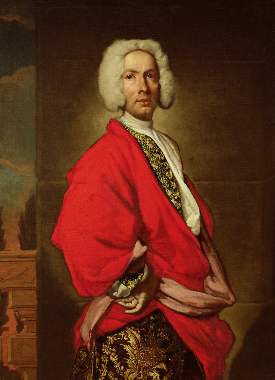 Retrato de um homem, anteriormente identificado como Conde Galeatius Secco Suardo, c.1710-20 de Giuseppe Ghislandi