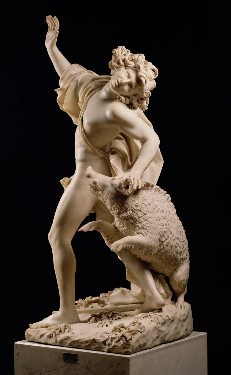 A morte de Adonis, 1709 (mármore) de Giuseppe Mazzuoli