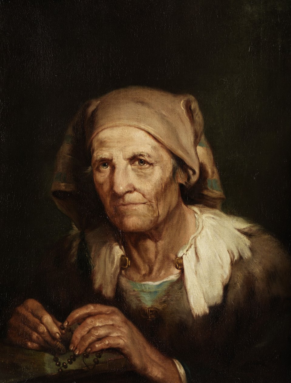 Retrato de uma mulher idosa. de Giuseppe Nogari