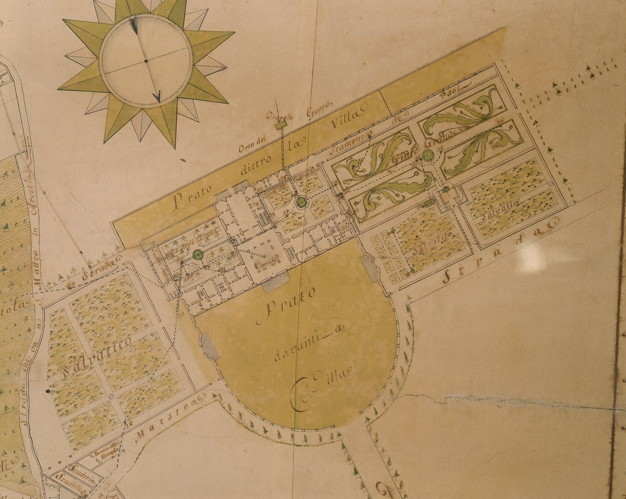 Planta da Villa do Poggio Imperiale de Giuseppe Ruggieri