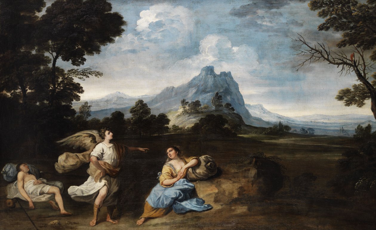 Agar e Ismael no deserto. de Giuseppe Zola