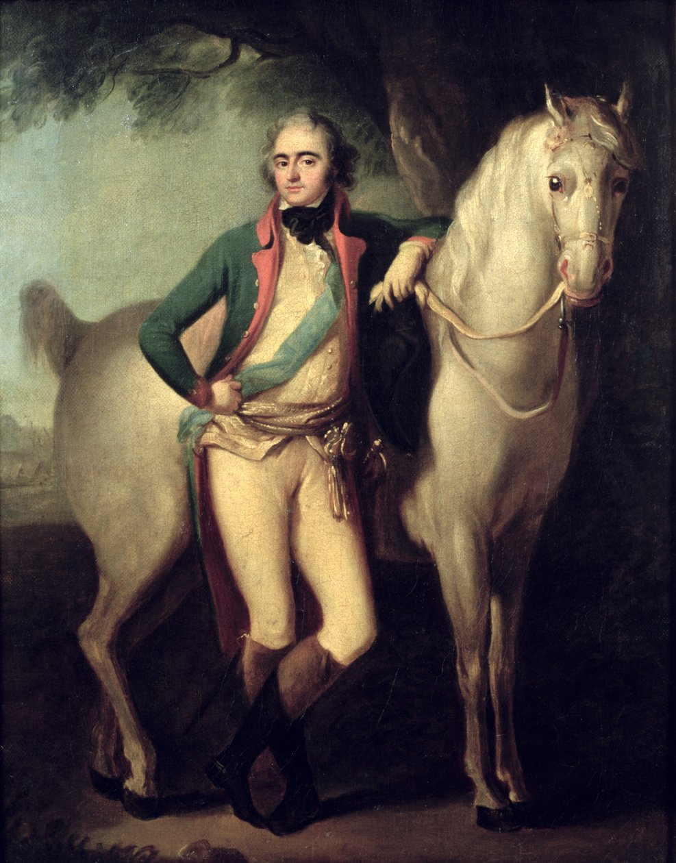 Príncipe Josef Anton Poniatowski (1763-1813) por seu cavalo, de Giuseppe or Josef Grassi