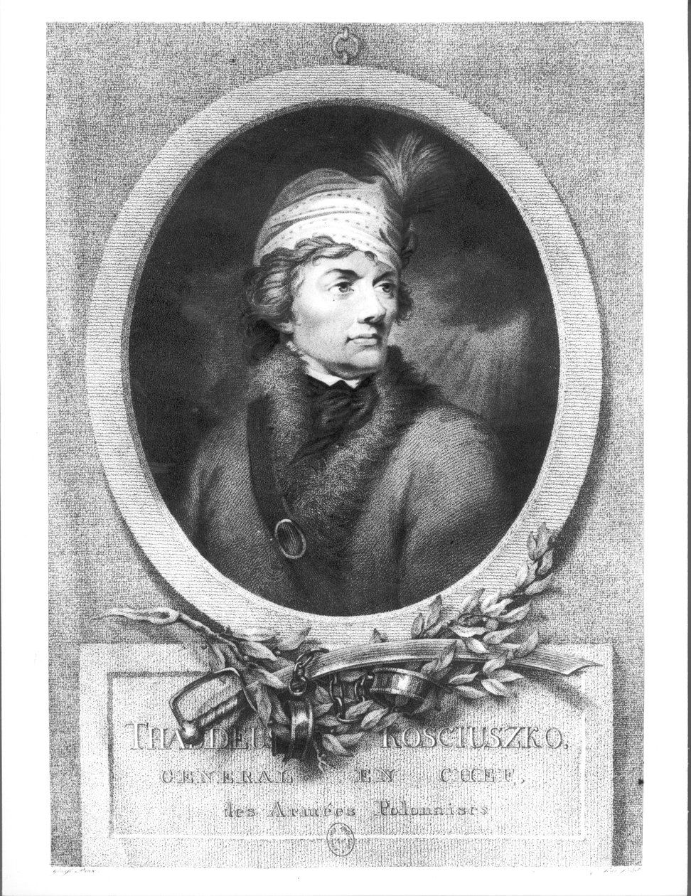 Tadeusz Kosciuszko (1746-1817), gravado por Christiaan Josi (d.1828), publicado em 1794-98 de Giuseppe or Josef Grassi