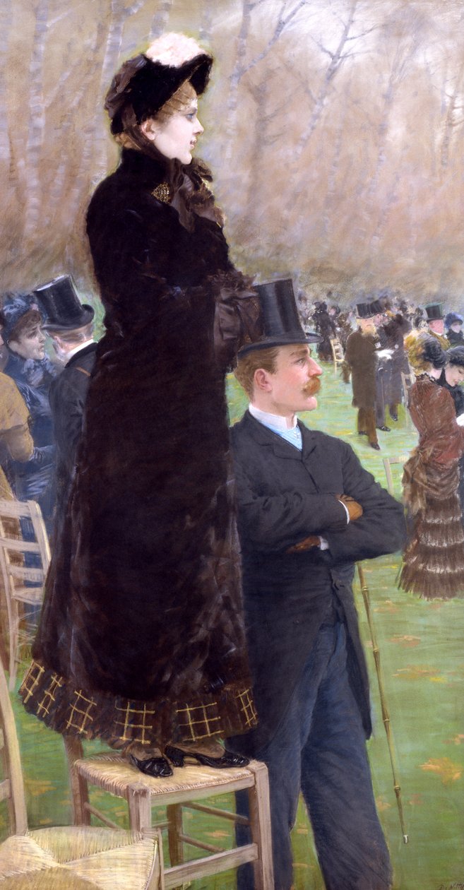 Hipódromo no Bois de Boulogne (pastel sobre papel) de Giuseppe de Nittis
