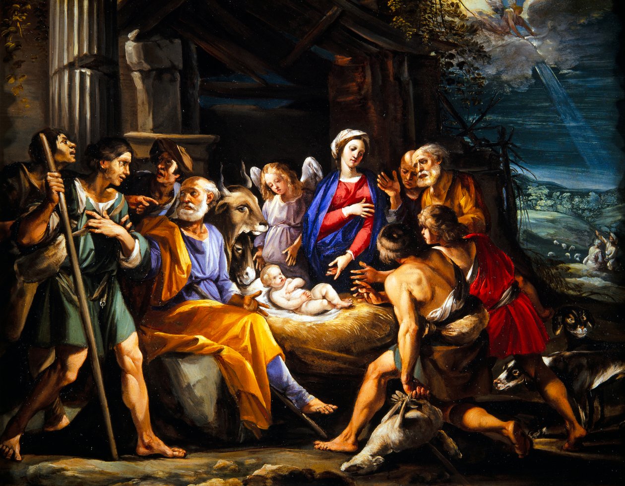 Adoração dos Pastores (óleo sobre cobre) de Giuseppe (1568 1640) Cesari