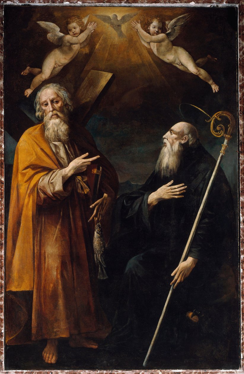 Representação de Santo André e São Benedito de Nursie (Pintura de Giuseppe Cesari