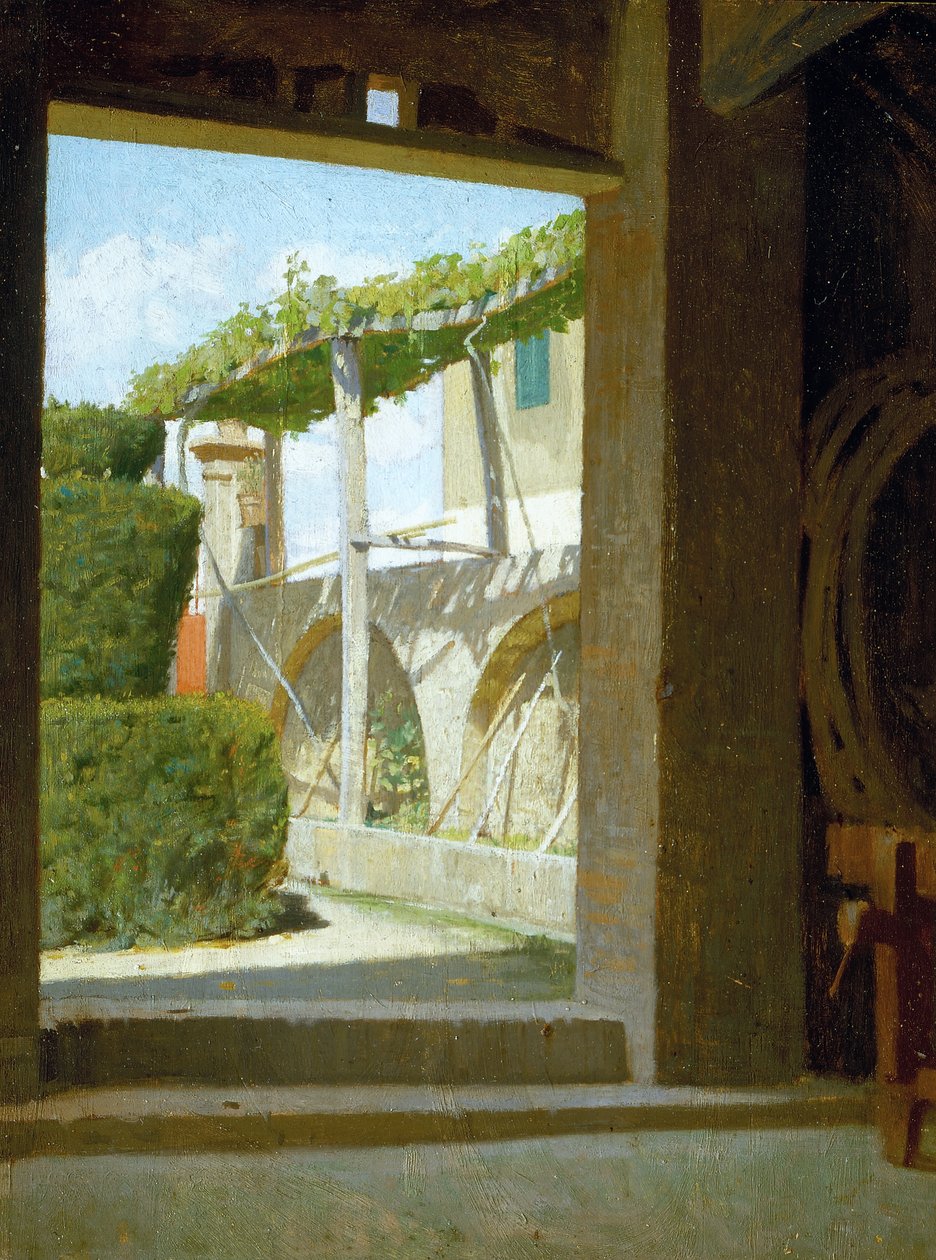 Da adega de Diego Martelli, c.1866 (óleo sobre tábua) de Giuseppe Abbati