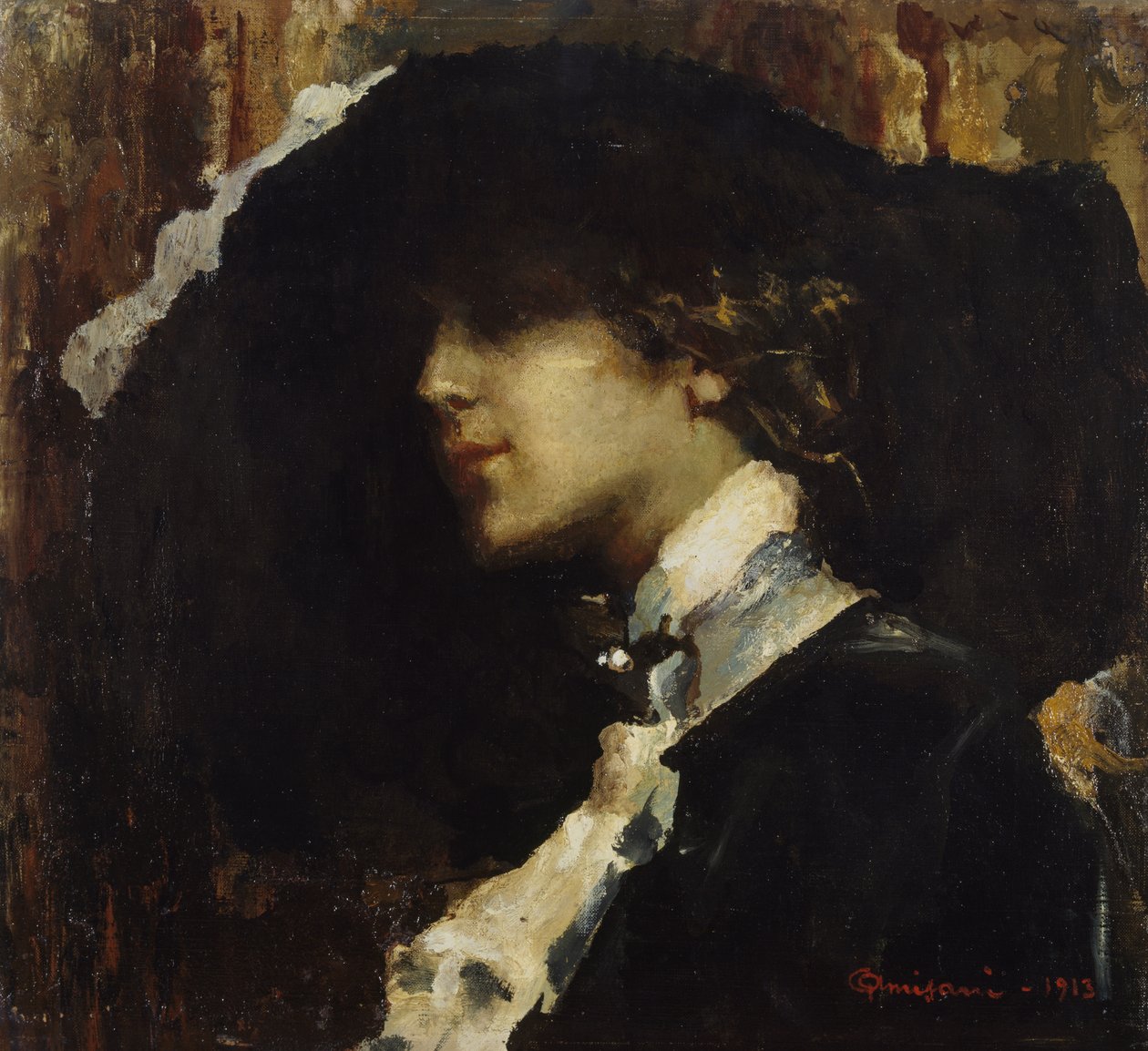 chapéu preto de Giuseppe Amisani