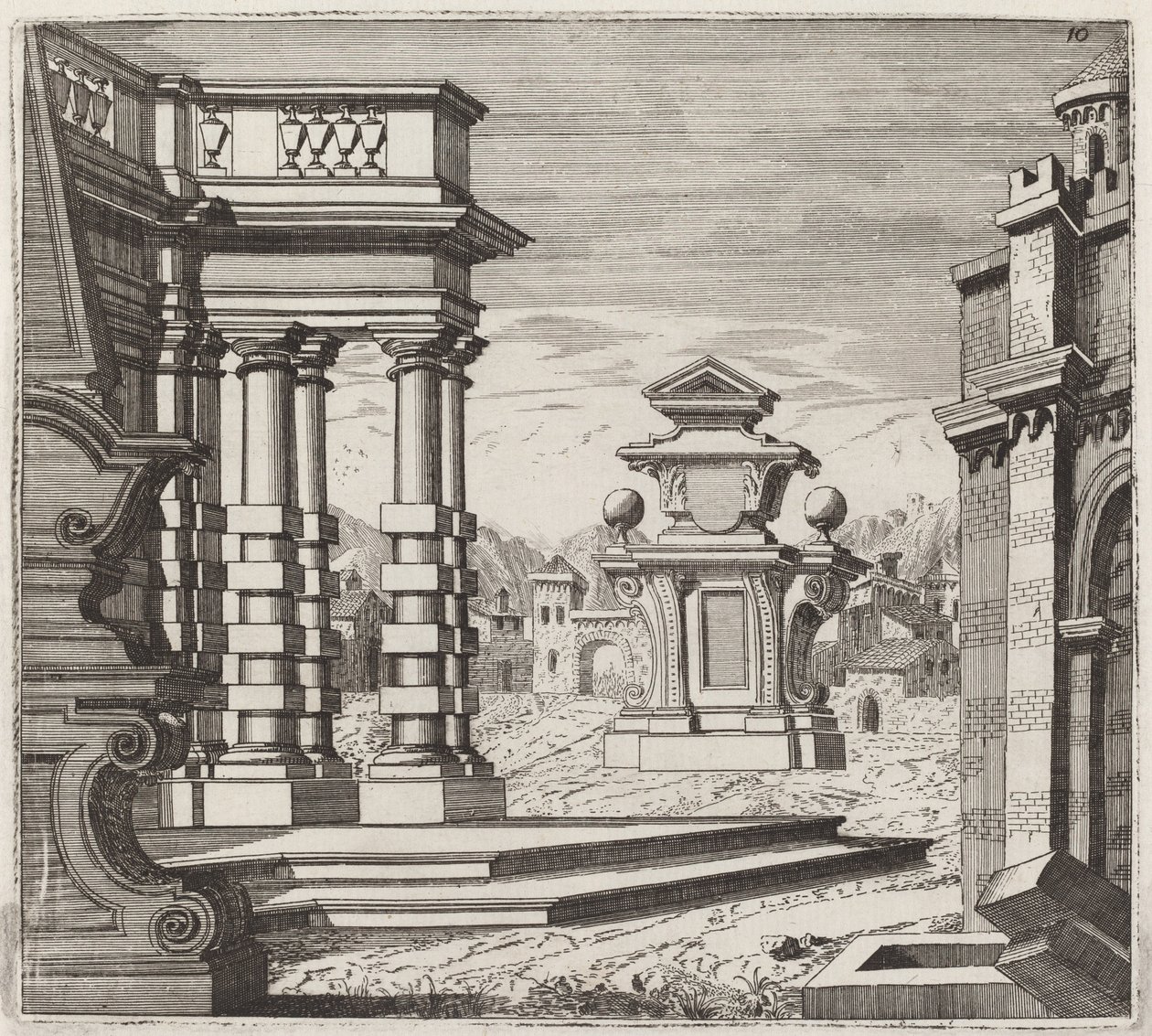 Architectural Fantasy with Portals and Monuments de Giuseppe Antonio Landi