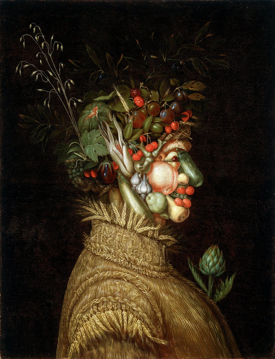 Retrato alegórico - "verão" de Giuseppe Arcimboldo