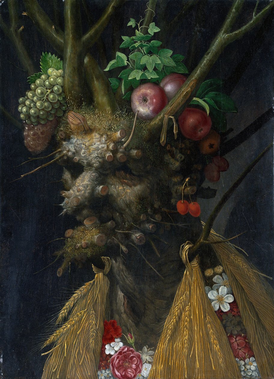 Quatro estações numa só cabeça de Giuseppe Arcimboldo