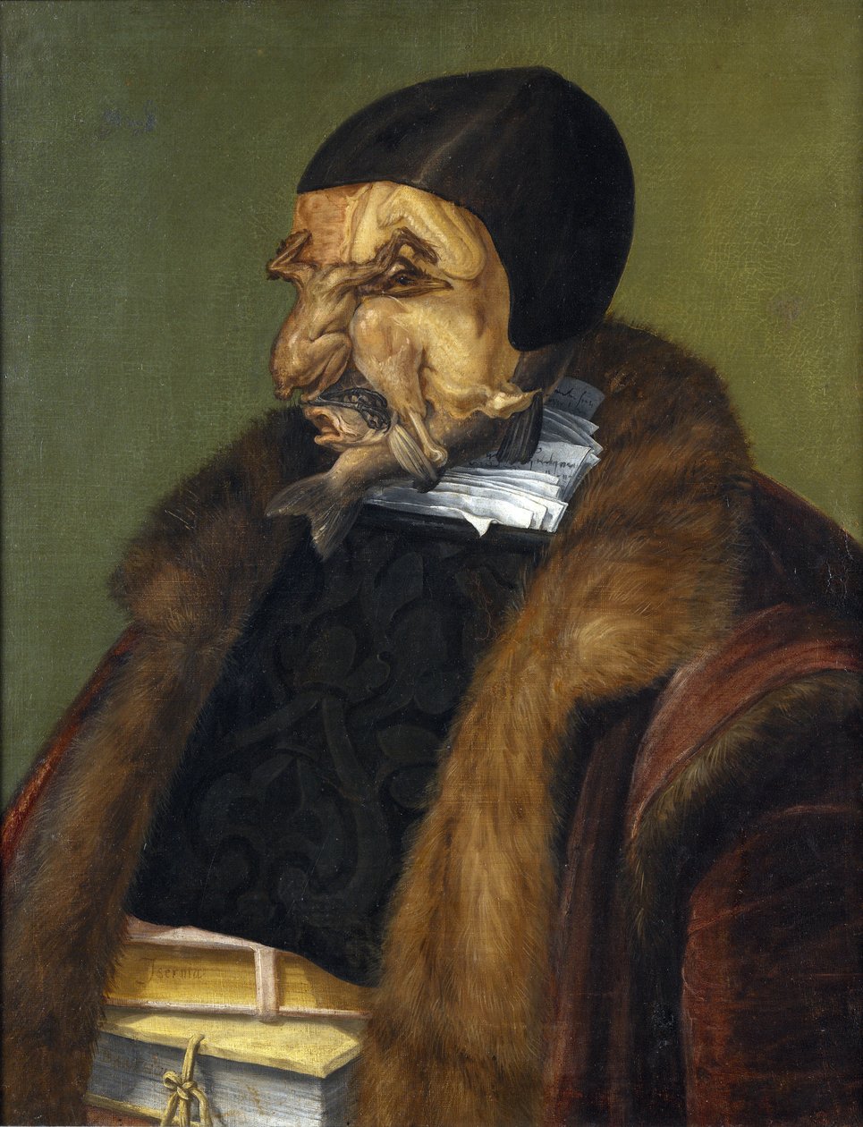 "Le Juriste" Peinture de Giuseppe Arcimboldi (Arcimboldo) (1527-1593) 1566 Dim. 64x51 cm, Museu Nacional, Estocolmo de Giuseppe Arcimboldo
