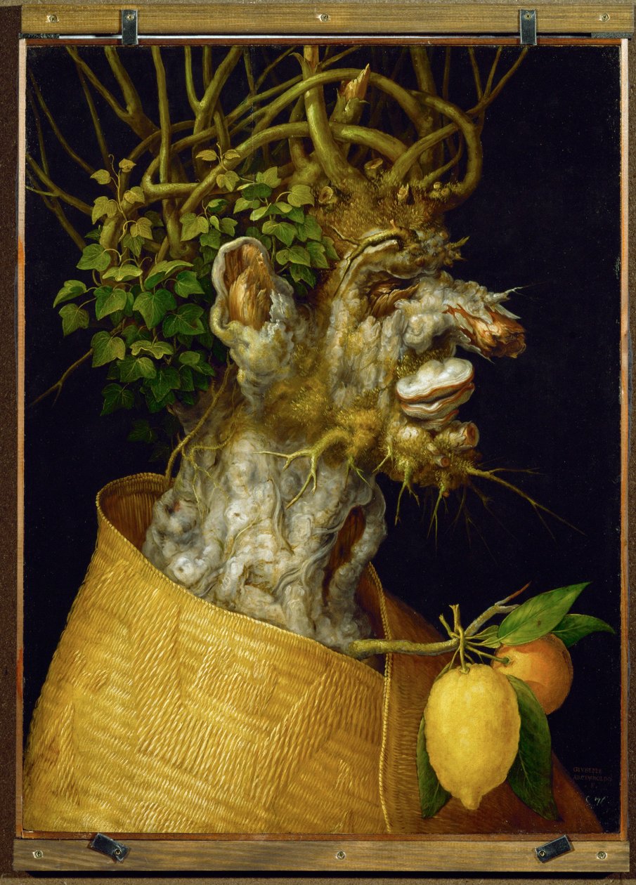 inverno, alegoria ... (limewood) de Giuseppe Arcimboldo