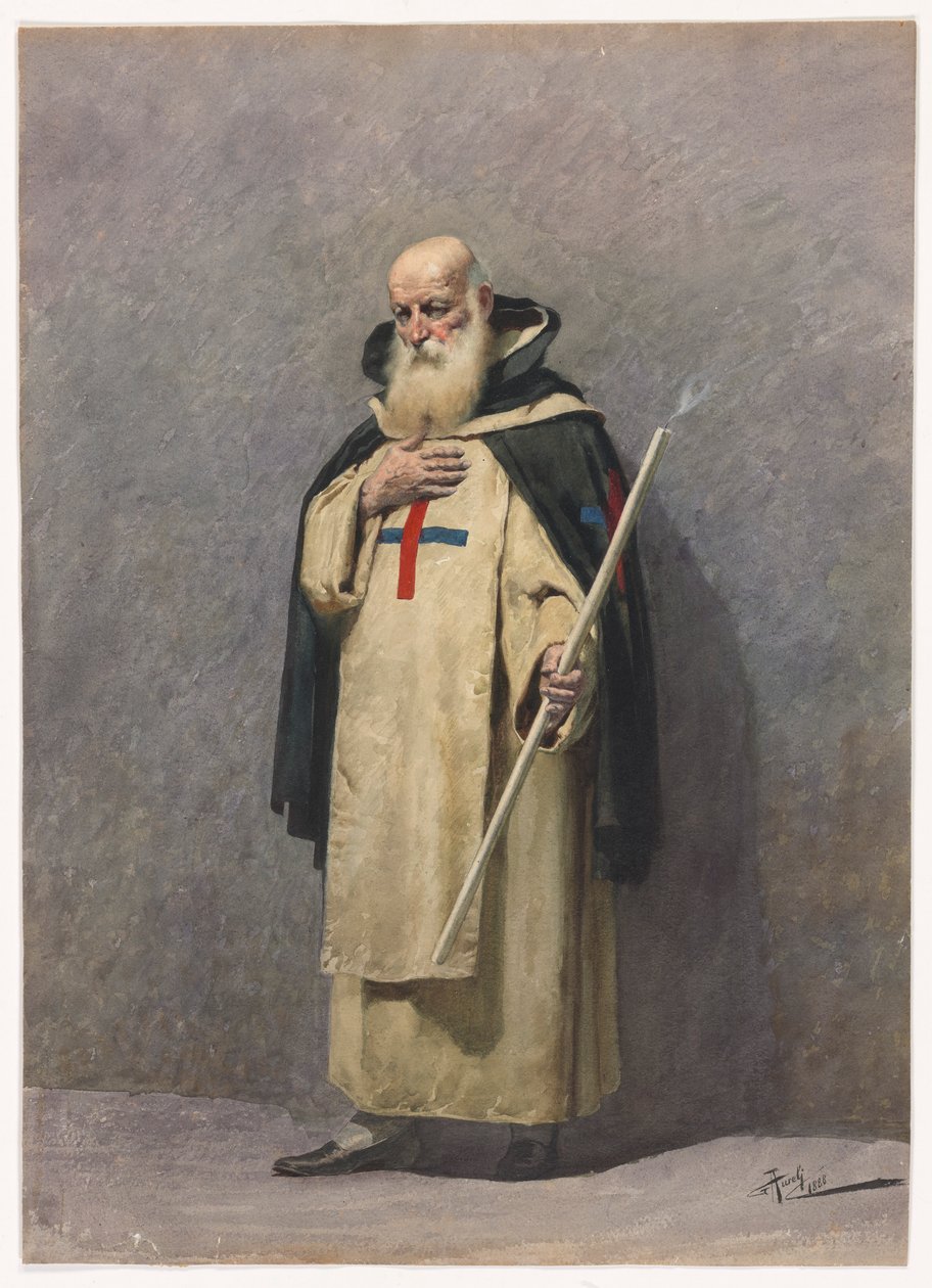 Um Sacerdote Idoso de Pé de Giuseppe Aureli
