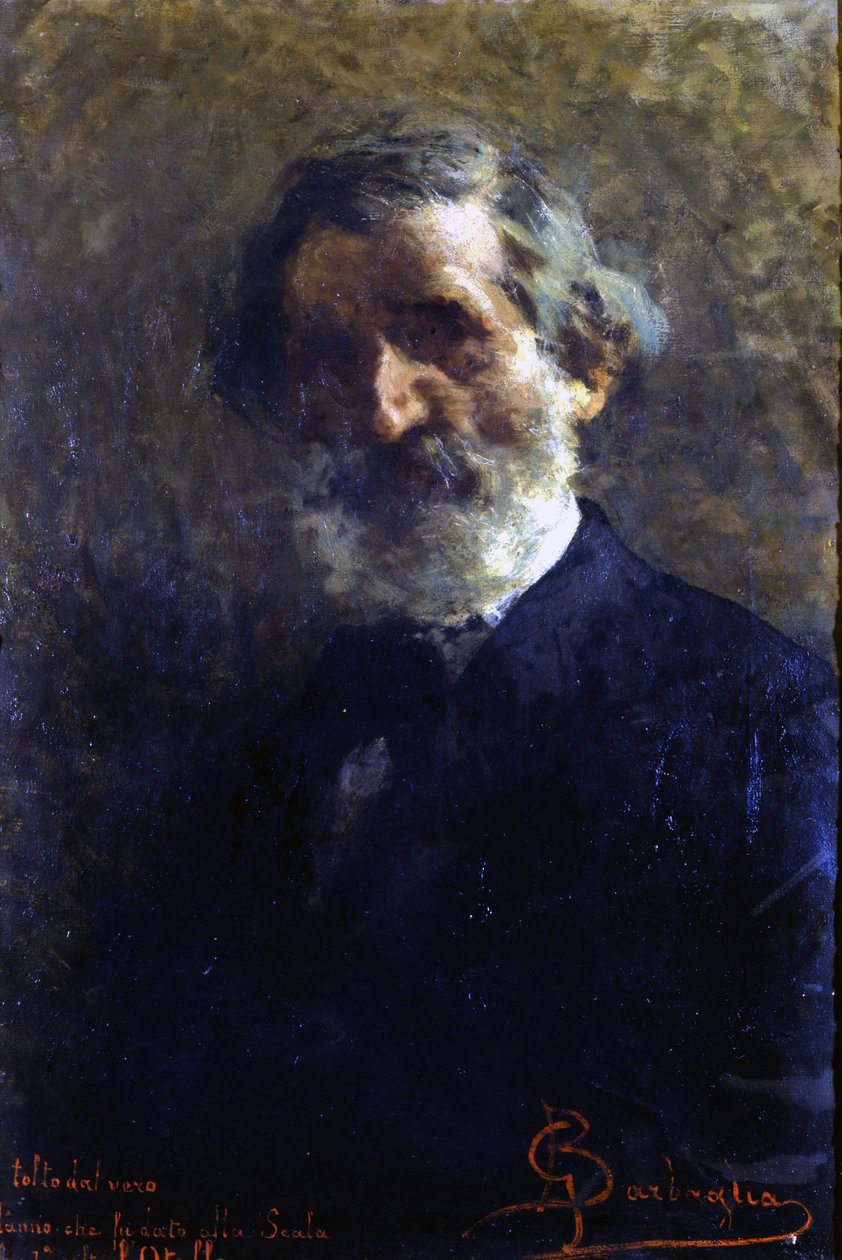Retrato de Giuseppe Verdi (1813-1901), compositor italiano de Barbaglia. Conservatório G. Verdi. Milão de Giuseppe Barbaglia