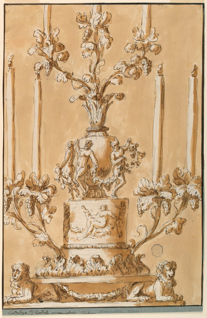 Castiçal representando o outono de Giuseppe Barberi