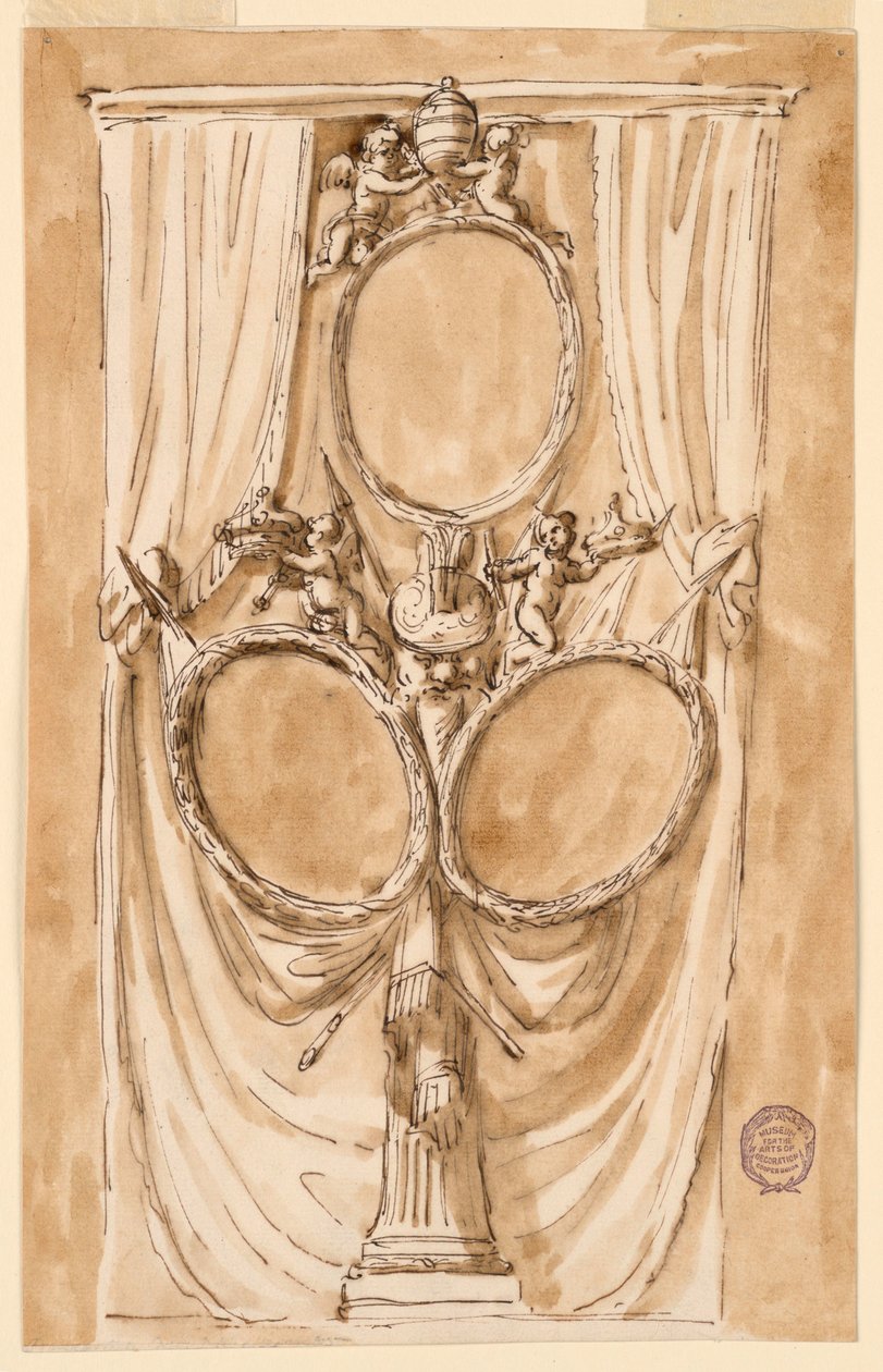 Decoração para retrato do Papa Pio VI e casal real de Giuseppe Barberi