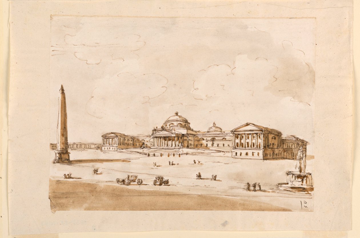 Projeto para uma praça com um palácio de Giuseppe Barberi
