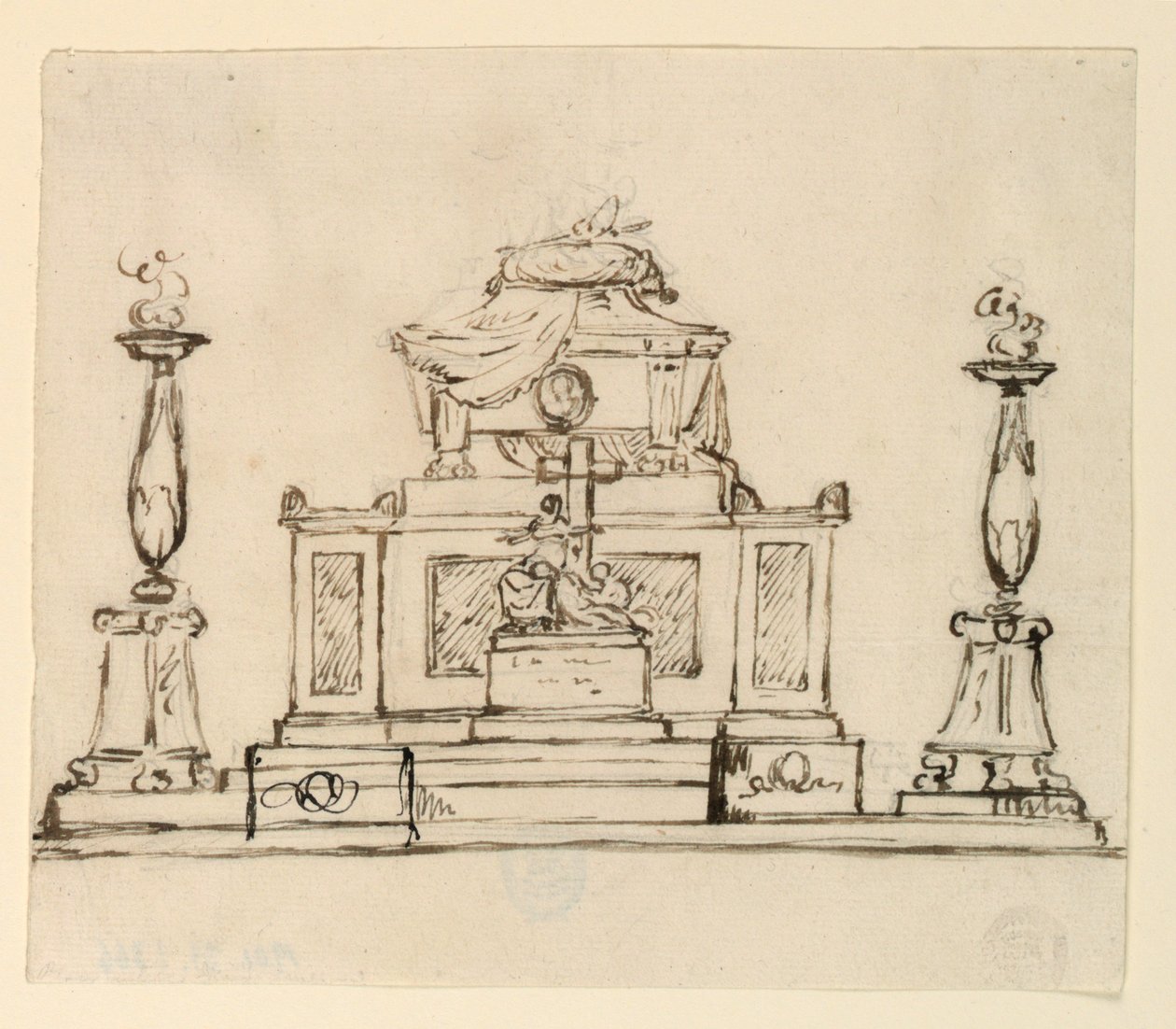 Elevação de um monumento sepulcral de Giuseppe Barberi