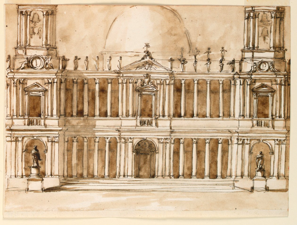 Elevação de uma igreja de Giuseppe Barberi