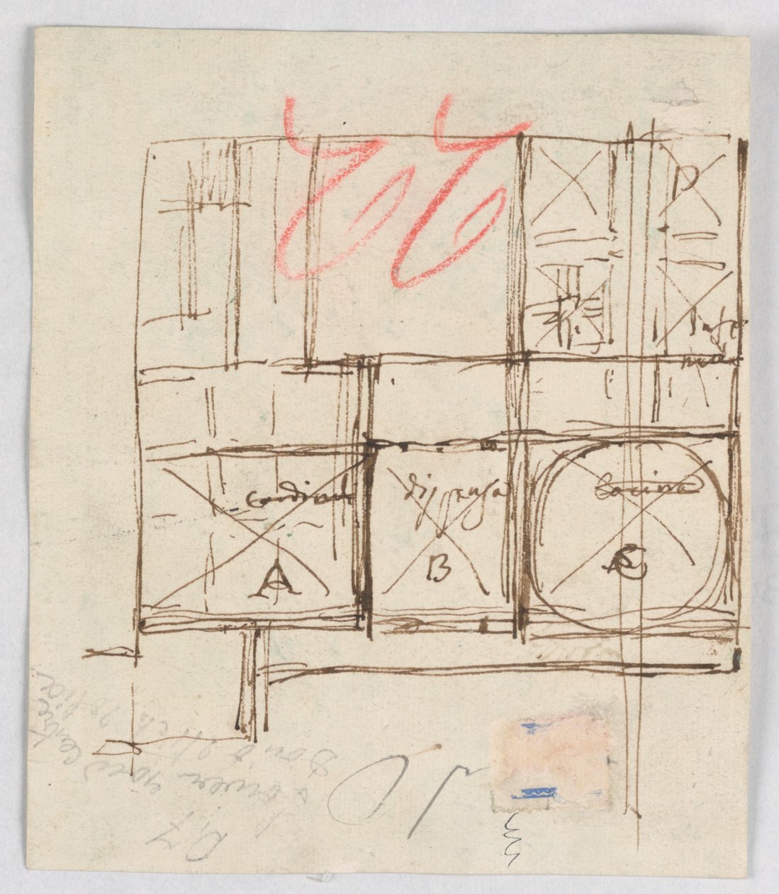 Plano para o hospital de St. Trinità dei Pellegrini, Roma, Itália de Giuseppe Barberi
