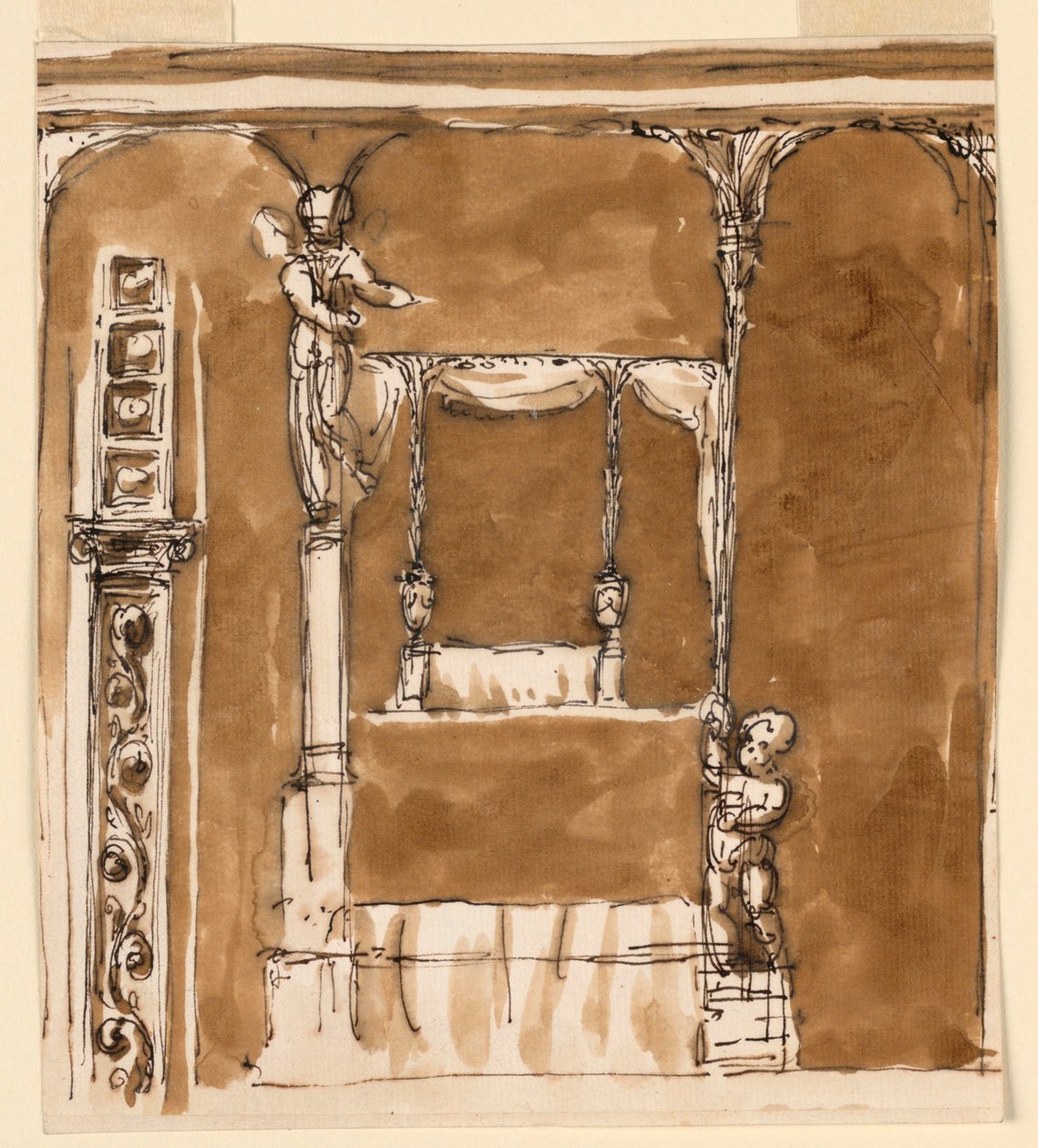 Projeto para a Decoração de uma Alcova de Cama de Giuseppe Barberi