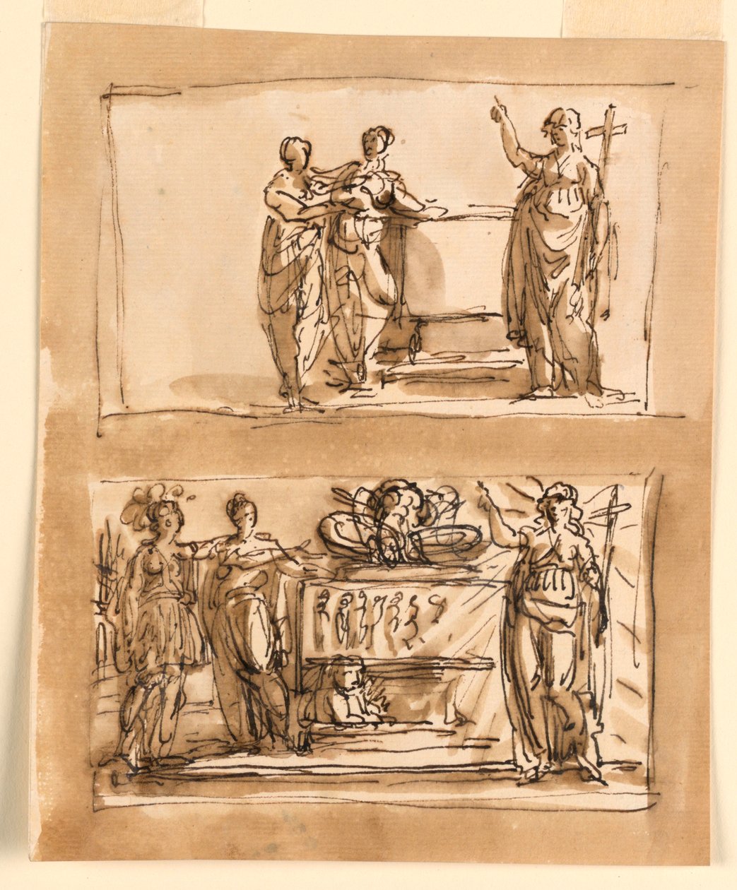 Sarcófago e figuras alegóricas de Giuseppe Barberi