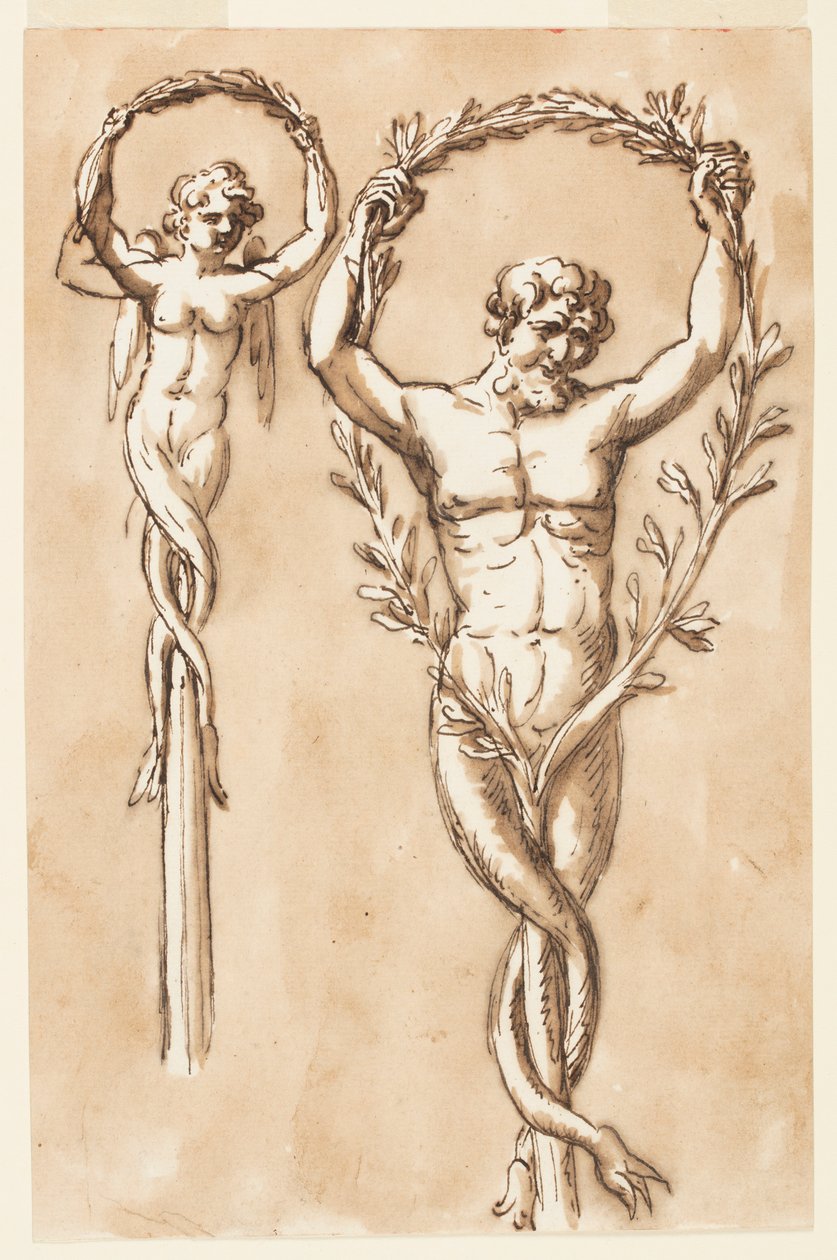 Duas figuras como cristas de pólos de Giuseppe Barberi