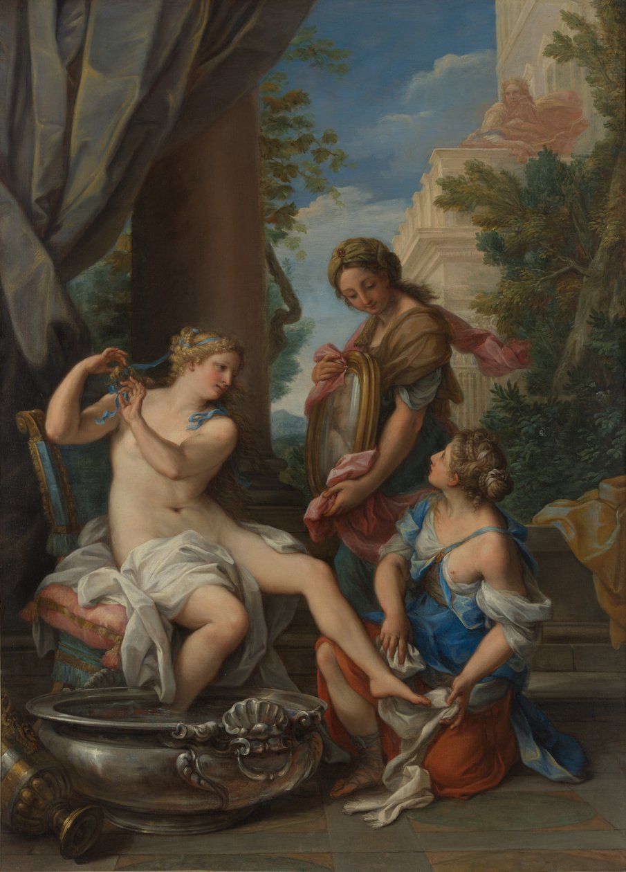 Bate-Seba em Her Bath, ca. 1700 de Giuseppe Bartolomeo Chiari