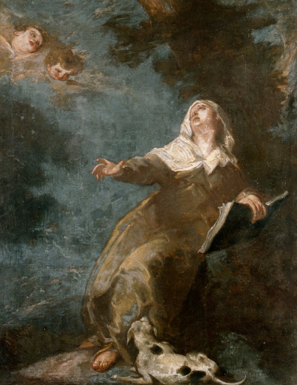 Santa Margarida de Cortona (óleo sobre tela) de Giuseppe Bazzani