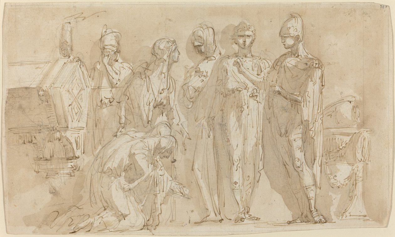 Coriolano diante das Mulheres de Roma de Giuseppe Bernardino Bison