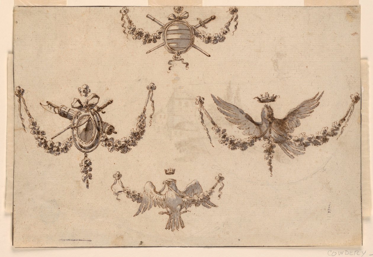 Design para quatro festões de Giuseppe Bernardino Bison