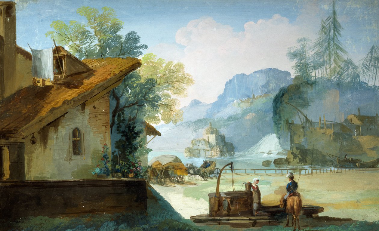 Criada no poço, por Giuseppe Bernardino Bison (1762-1844) de Giuseppe Bernardino Bison