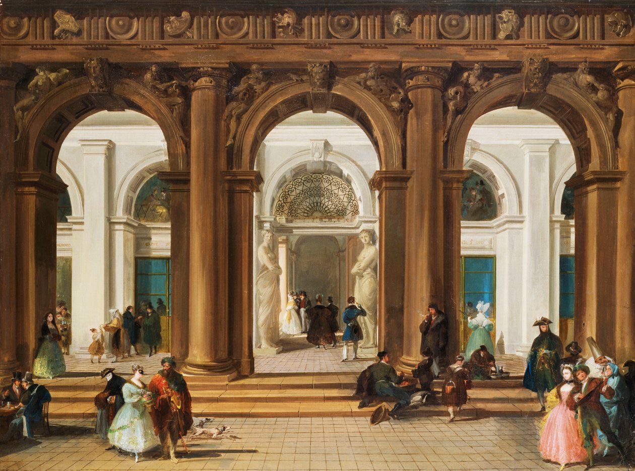 A entrada para a Biblioteca Marciana, Veneza, de Giuseppe Bernardino Bison