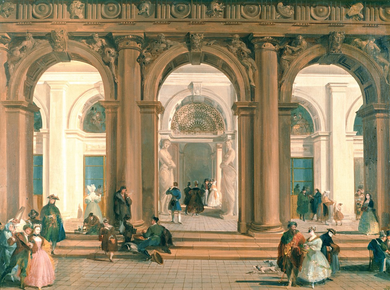 A entrada para a Biblioteca Marciana, a Piazzetta, Veneza de Giuseppe Bernardino Bison