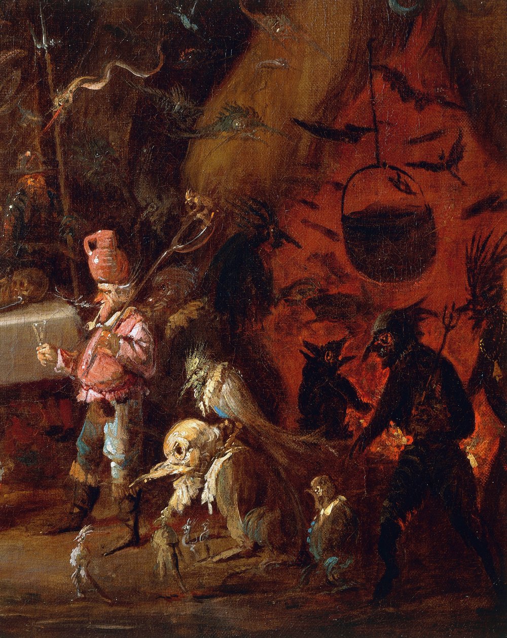 As bruxas encontram-se, por Giuseppe Bernardino Bison (1762-1844), óleo sobre tela, detalhe, Itália de Giuseppe Bernardino Bison
