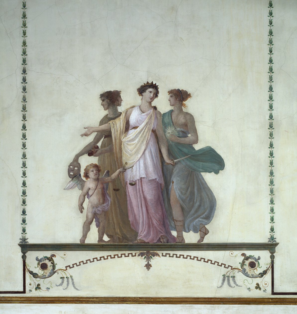 Alegoria da comédia, da justiça e da verdade (fresco) de Giuseppe Borsato