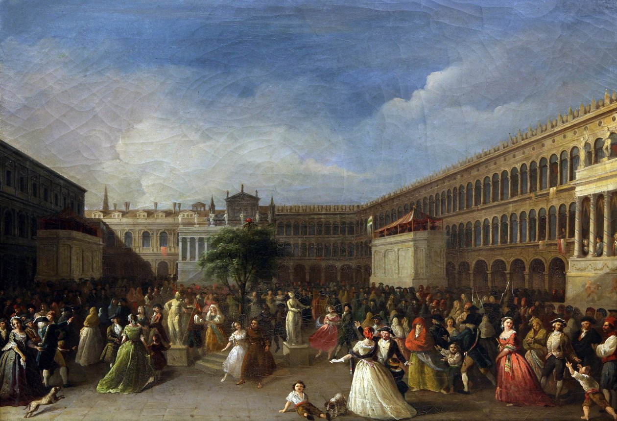A Árvore da Liberdade erguida na Piazza San Marco, em 4 de junho de 1797, 1797. de Giuseppe Borsato