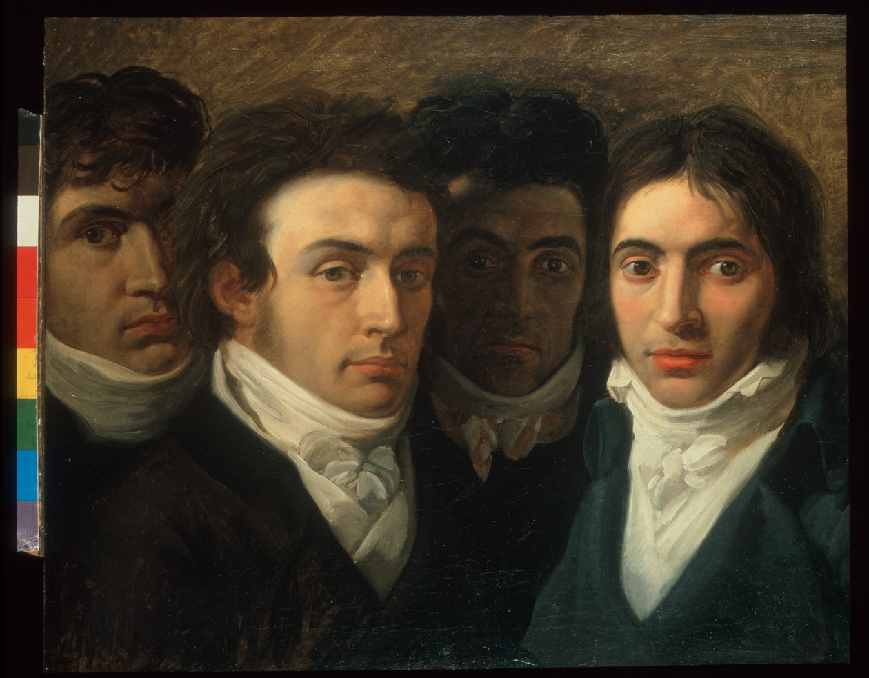 Autorretrato com Felice Bellotti, Gaetano Cattaneo e Carlo Porta de Giuseppe Bossi