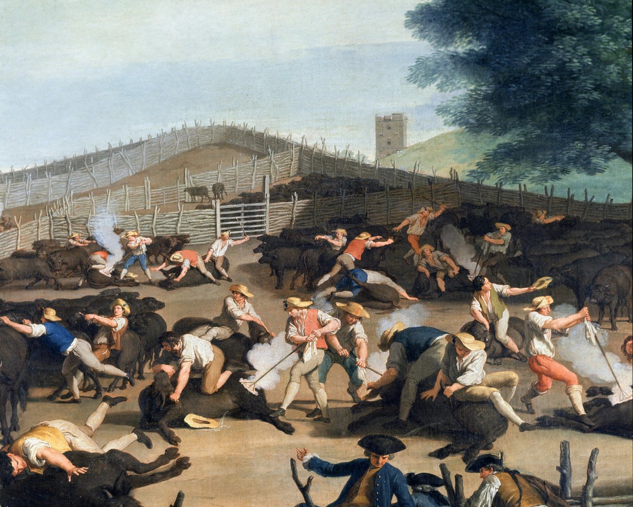 Marca de gado perto de Roma, detalhe (pintura de Giuseppe Bottani