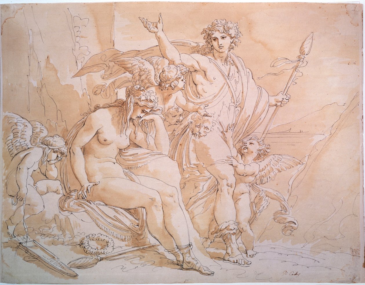 Baco e Ariadne, década de 1780. de Giuseppe Cades
