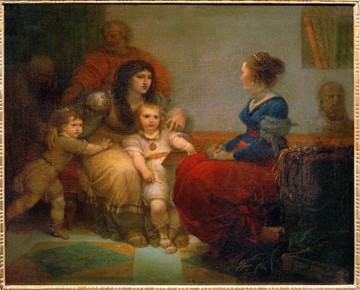 Cornélia, mera dos Gracos - Cornélia, mãe dos Gracos com os seus filhos Tibério e Gaio, e a sua filha Semprónia ... de Giuseppe Cades