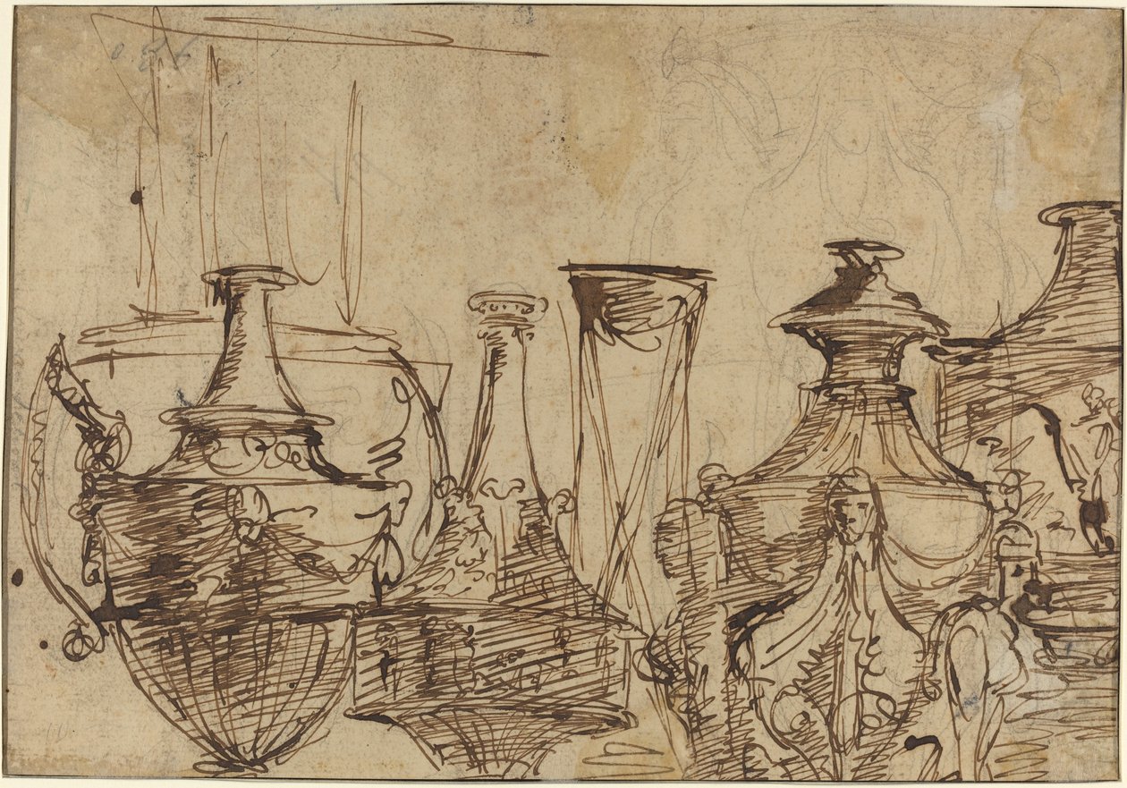 Desenhos para vasos [verso] de Giuseppe Cades