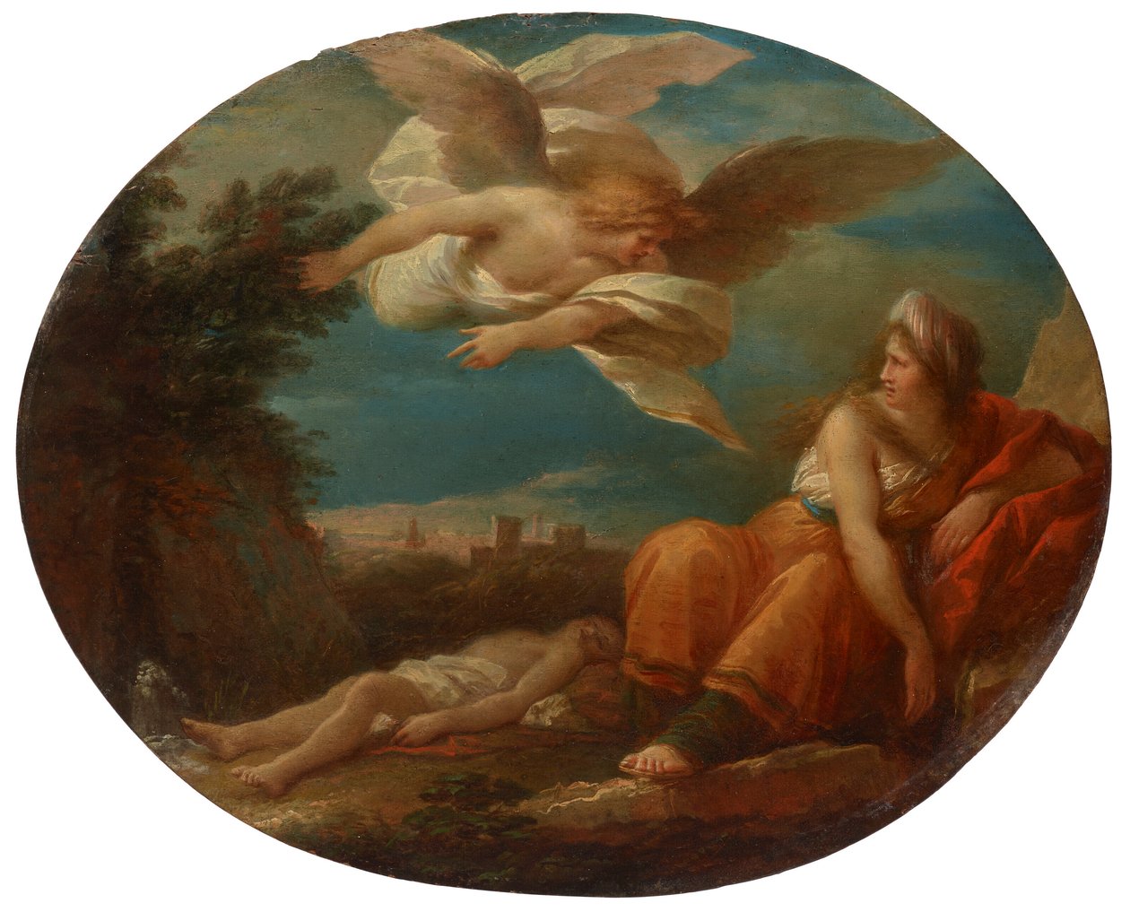 Agar e o Anjo no deserto de Berseba de Giuseppe Cades