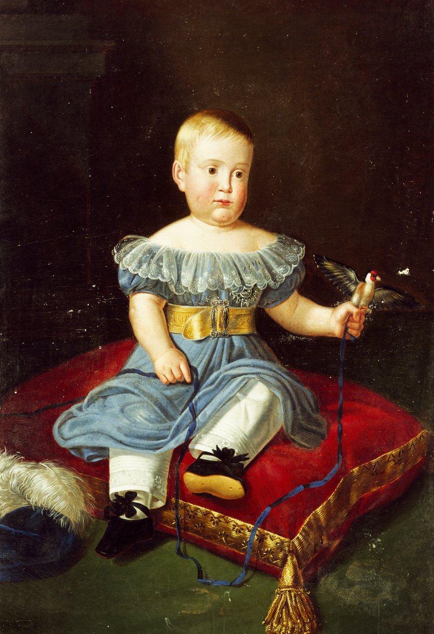 Retrato do Príncipe Luís, Bourbon-Two Sicilies, Conde de Aquila em criança (Nápoles de Giuseppe Cammarano