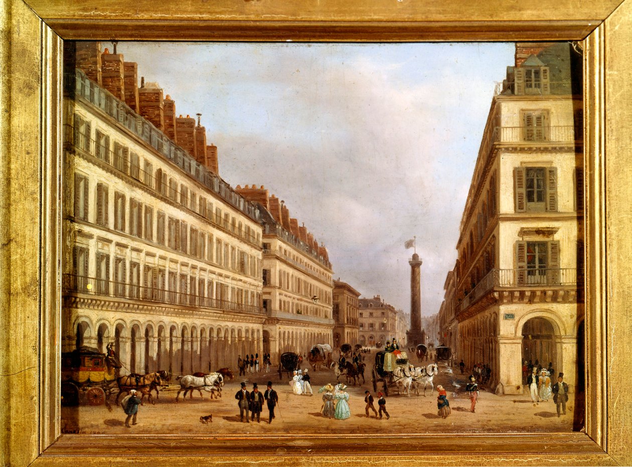 La rue Castiglione em Paris em 1829 (pintura) de Giuseppe Canella