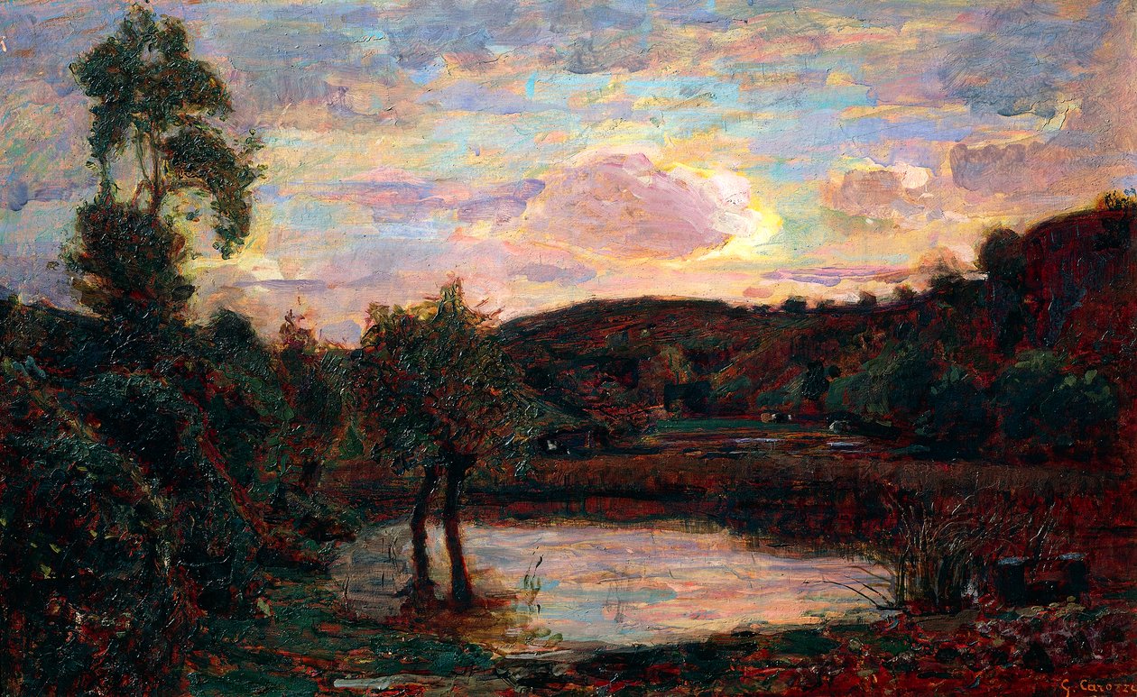 Pôr do sol em Engadina, de Giuseppe Carozzi (1864-1938) de Giuseppe Carozzi