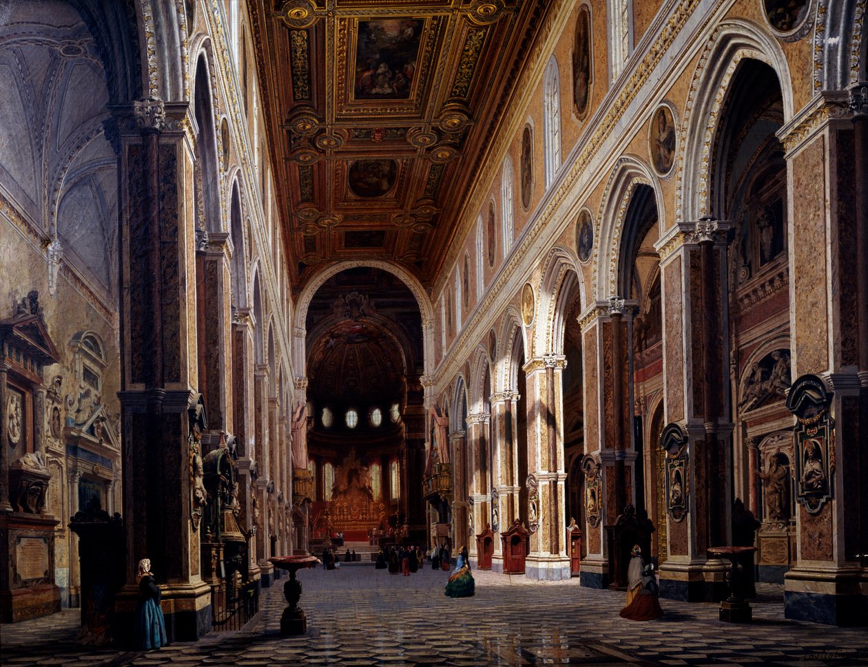Interior da Catedral de Nápoles de Giuseppe Castiglione