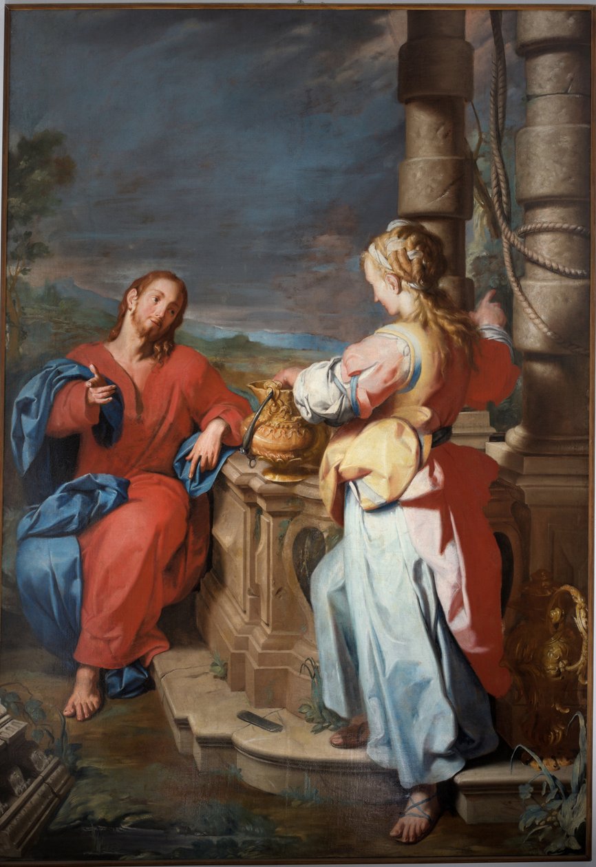 Jesus e o Samaritano, c.1722 (óleo sobre tela) de Giuseppe Castiglione