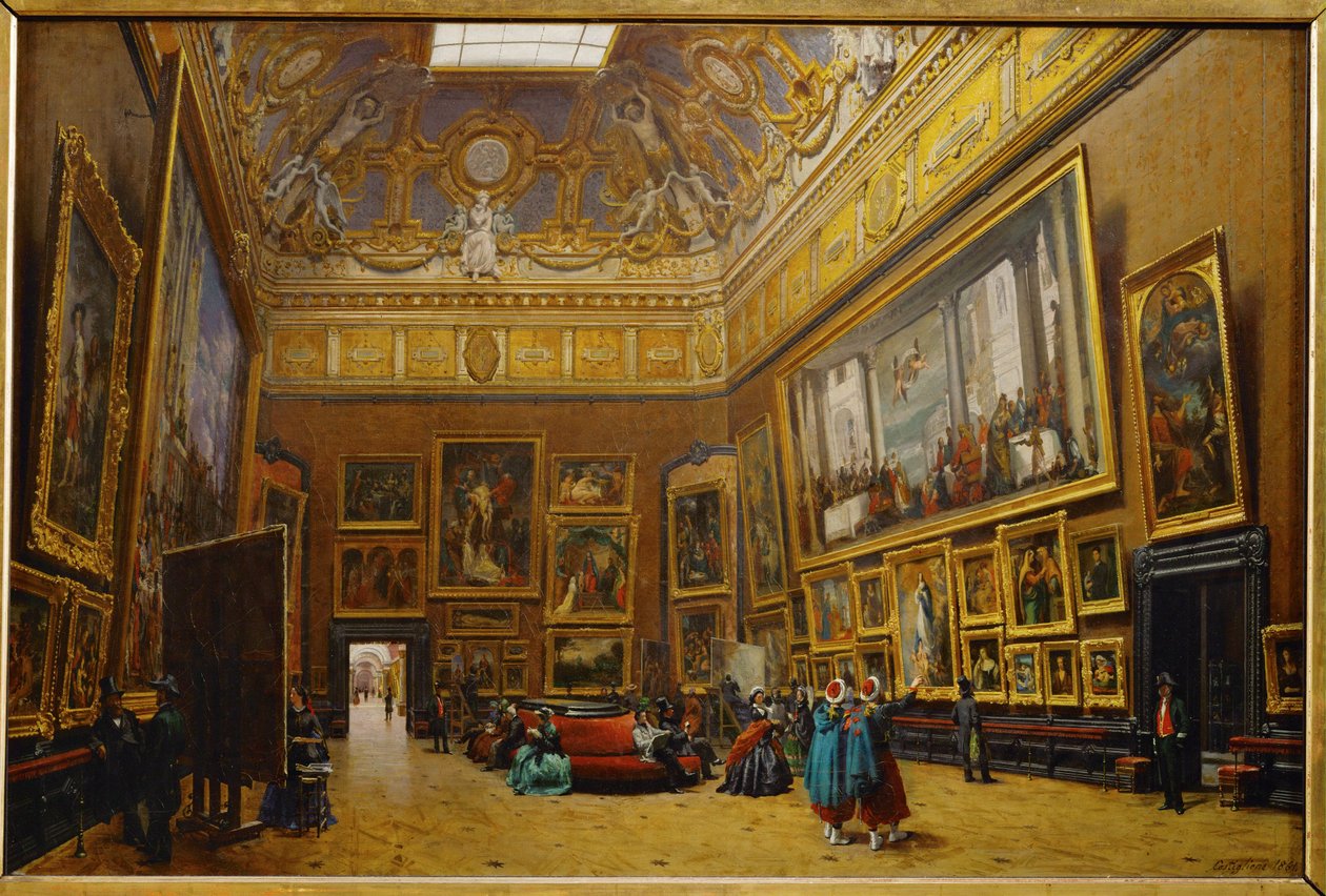 O Salon Carre do Museu do Louvre ... de Giuseppe Castiglione